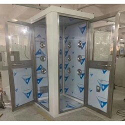 食品飲料化妝品廠標準配置轉角型l型風淋室定制加工